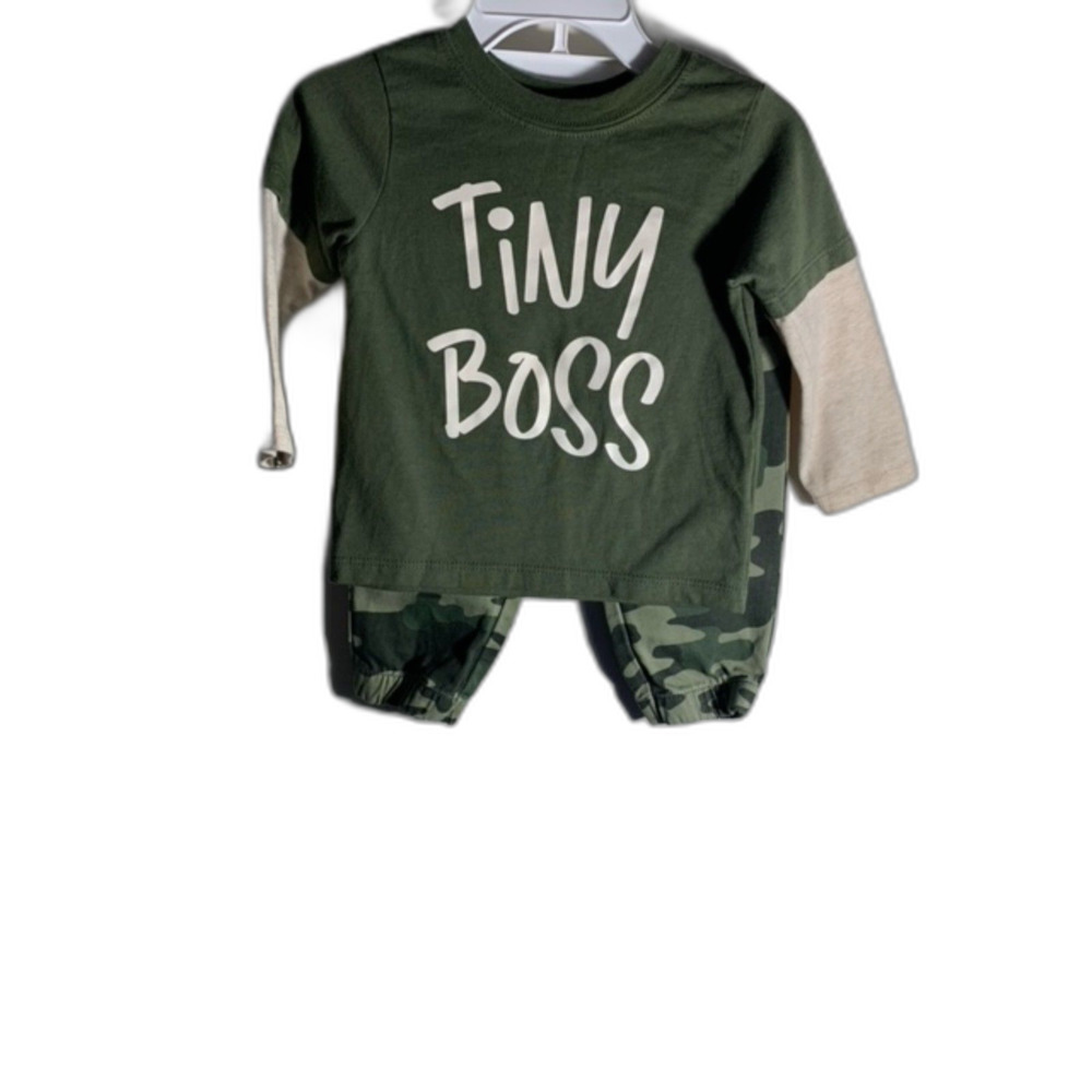 Garanimals 12M BLK WHT & Army Olive Green